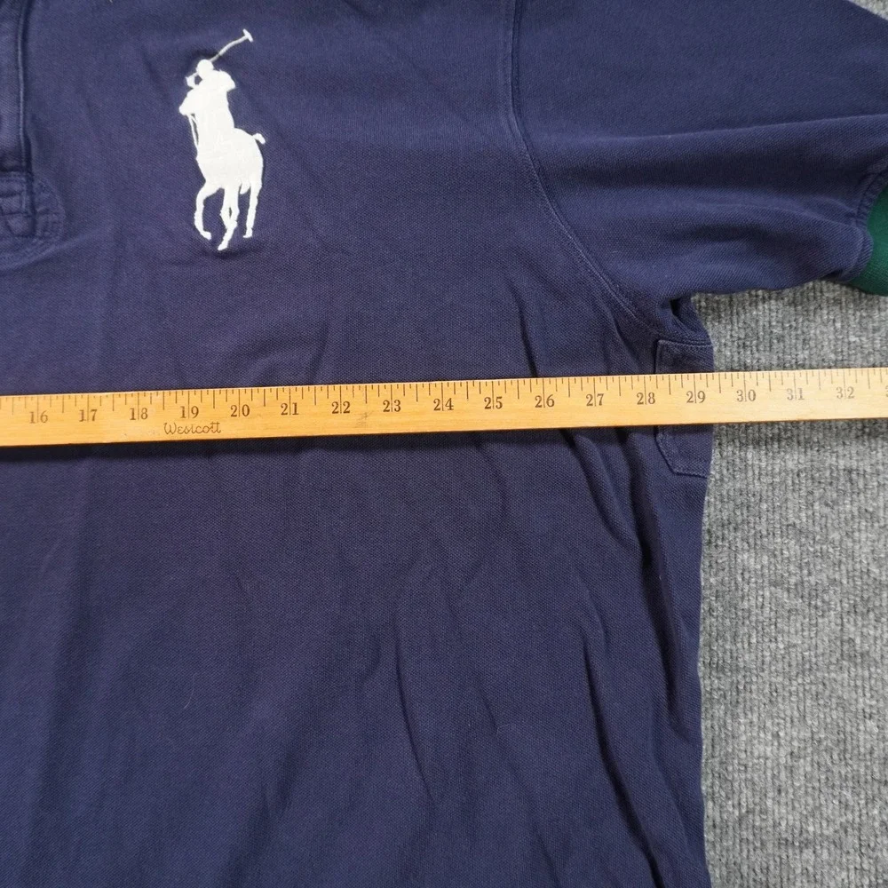 Polo Ralph Lauren Polo Shirt Mens 3XB Navy Blue Green Big Pony Short Sleeve